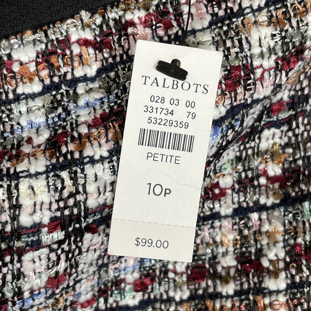 NWT Talbots Colorful Plaid Tweed Pencil Skirt Petite Sz 10P Preppy Classic - Picture 5 of 7
